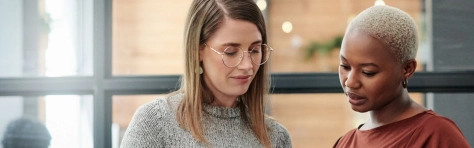 Business woman discussing corporate strategy and resilience